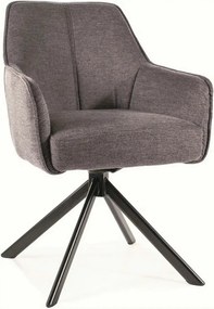 Scaun NOTTI, gri inchis/negru, stofa clasica/metal, 55x45x83 cm