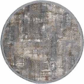 Covor NOTTA, 120x120 cm, forma rotunda, poliester, gri/bej, 1107