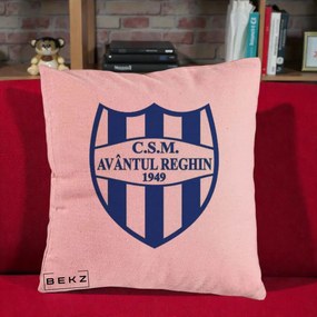 Perna Personalizata CSM Avantul Reghin 1949, 40x40 cm, Roz, Husa Detasabila, Perna Inclusa, BEKZ®