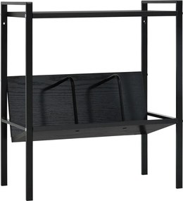 vidaXL Etajeră cărți 2 rafturi, negru, 52x28x59 cm, lemn prelucrat