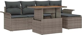 vidaXL Set de canapele pentru grădină 6 pcs Gri Rattan poli