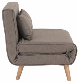 Fotoliu pliabil, gri-maro TAUPE / stejar, FARIDO