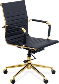 Scaun de birou cu cadru auriu OFF 802A negru