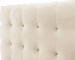 Pat tapitat cu tablie si lada depozitare, Mamaia, Micadoni Home, BL, 180x200 cm, catifea, bej deschis