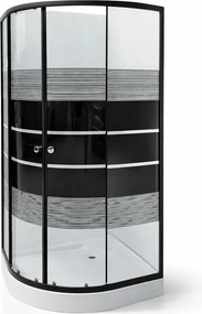 Cabina dus rama neagra 90x90, sticla securizata 5mm. Cadita este inclusa in pret!