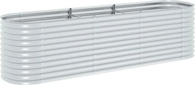 vidaXL Strat înălțat de grădină argintiu 320x80x81 cm oțel galvanizat