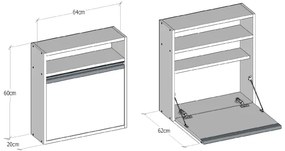 Masă de lucru pliabilă OPTIMUM 60x64 cm albă
