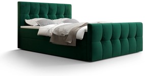 Pat matrimonial Boxspring 180 cm Macheta Comfort (măslin) (cu saltea și sp. depozitare). 1056158