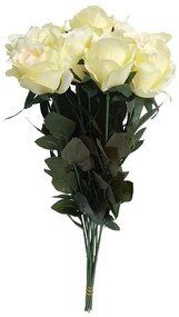 Buchet de trandafiri crem cu verde. 12 buc , h. 65 cm