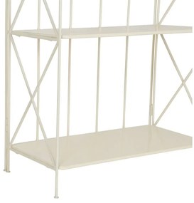 Etajera din metal si rattan, 4 rafturi, H160 cm, Roseraie White
