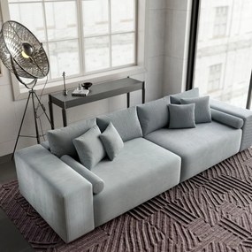 Canapea extensibilă dumonde cu ladă de depozitare si sezut confortabil din spuma high-density, Marbela Zoom Grey XXL 295x100 cm