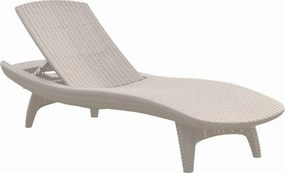 Șezlong de grădină Pacific - 197 x 75 x 40 cm, alb