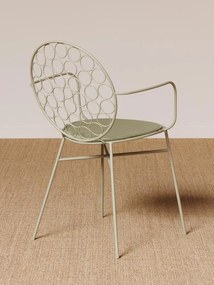 Scaun de exterior, verde, din metal, Bubble