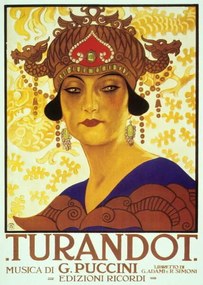 Reproducere Cover by Anon of score of opera Turandot by Giacomo Puccini, 1926, Hohenstein, Adolfo