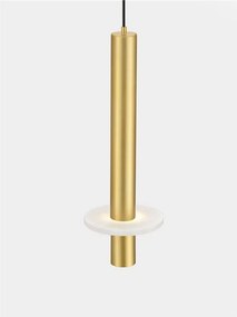 Pendul tub subtire aluminiu auriu si alabastru LED NOEMI