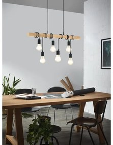 Eglo 43513 - Lustră suspendată pe cablu TOWNSHEND 6xE27/60W/230V