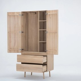 Șifonier din lemn masiv de stejar cu 2 sertare Gazzda Fawn