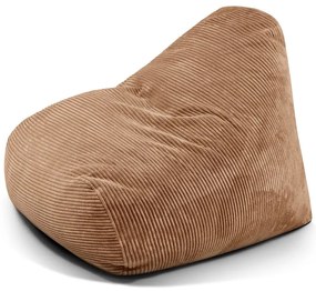 Fotoliu bean bag maro cu tapițerie din catifea reiată Snug 100 – SLOWDOWN