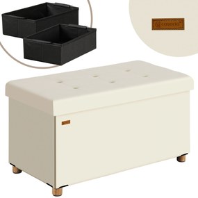 Deuba Bancă de depozitare 76x38x42 cm - bej