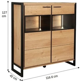 Comoda De Bar 2 Usi Soho Oak, 116.6 Cm