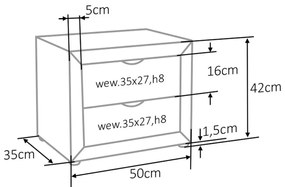 Noptieră ET-002 VELVET roz antic