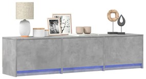 vidaXL Dulap TV cu LED, gri beton, 165x34x40 cm, lemn prelucrat