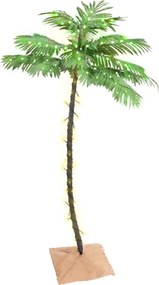 vidaXL Palmier cu LED, 88 LED-uri alb calde, 150 cm