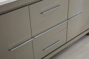 Set Mobilier Baie Superior 60, Include Dulap Baza cu Lavoar Dublu și 2 Oglinzi, 150 cm, Gri