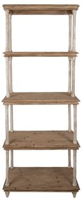 Biblioteca natur, din lemn, aspect vintage, Rustique