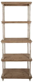 Biblioteca natur, din lemn, aspect vintage, Rustique