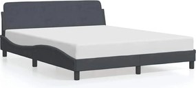 vidaXL Cadru de pat, Dover, gri închis, 160x200 cm, catifea