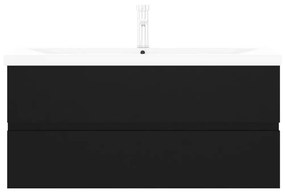 Dulap cu chiuveta incorporata, negru, PAL Negru, 100 x 38.5 x 45 cm