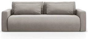 Canapea gri deschis extensibilă, cu spațiu de depozitare cu tapițerie din catifea 238 cm Belfast – Cosmopolitan Design