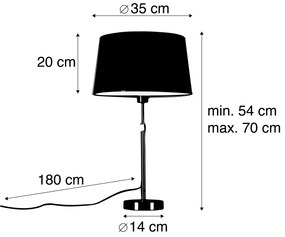 Lampă de masă din bronz cu abajur maro 35 cm reglabil - Parte