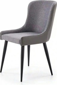 Scaun tapitat K333, gri/negru, stofa clasica/piele ecologica, 49X62X87