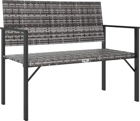 vidaXL Bancă de grădină cu perne, 2 locuri, gri, poliratan