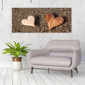 Tablou - Inimile din lemn (120x50 cm)