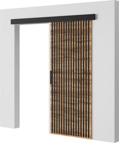 Ușă glisantă Perion – 86x1.6x205 cm – Stejar Wotan / Negru