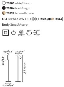 Lampadar design modern minimalist LINK III bronz