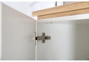 Șifonier pentru copii alb cu aspect de lemn de stejar 135x200 cm Finn – Roba