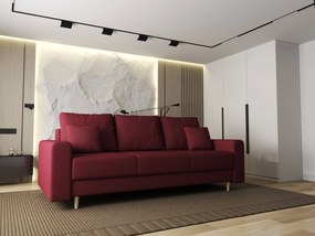 Canapea extensibilă dumonde cu ladă de depozitare si sezut confortabil din spuma high-density, Kronos Enjoy Rosu 210x100 cm