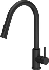 Baterie bucatarie cu dus extractibil Quadron Pop Julia negru mat