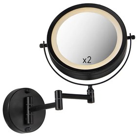 Oglinză de baie de design neagră, inclusiv LED reglabil IP44 - Vicino