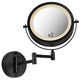 Oglinză de baie de design neagră, inclusiv LED reglabil IP44 - Vicino