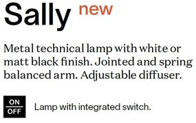 Lampa de birou cu brat articulat SALLY TL1 TOTAL WHITE
