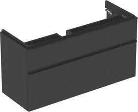 Dulap baza pentru lavoar suspendat Geberit Smyle Square lava gri inchis 2 sertare 119 cm