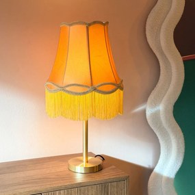 Lampă de masă clasică din alamă cu abajur Granny auriu 30 cm - Simplo