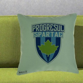 Perna Personalizata Progresul Spartac Fotbal, 40x40 cm, Verde, Husa Detasabila, Perna Inclusa, BEKZ®