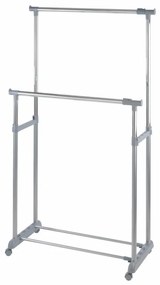 Suport umerase, Twin, Wenko, extensibil, 95 x 44 x 98 cm, otel cromat/plastic, argintiu