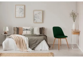 Scaun de dining BAKERI 86x48 cm verde închis/stejar deschis